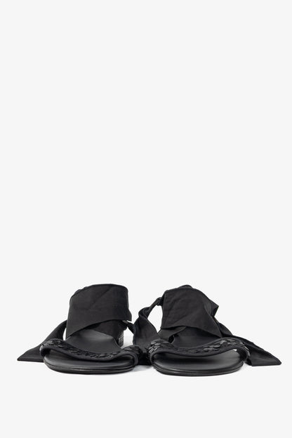 Annette Gortz Black Sequin-Embellished Tie Sandals