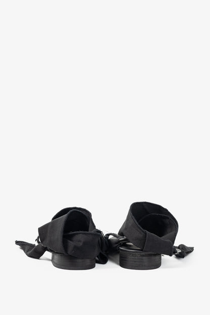 Annette Gortz Black Sequin-Embellished Tie Sandals