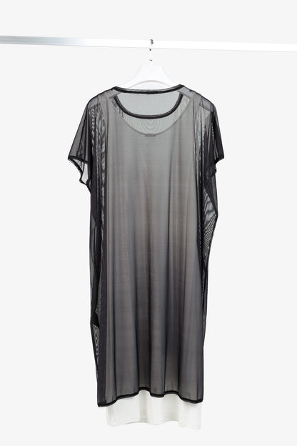 Annette Gortz SS/20 Balu Black Mesh Geometric-Print Midi Dress