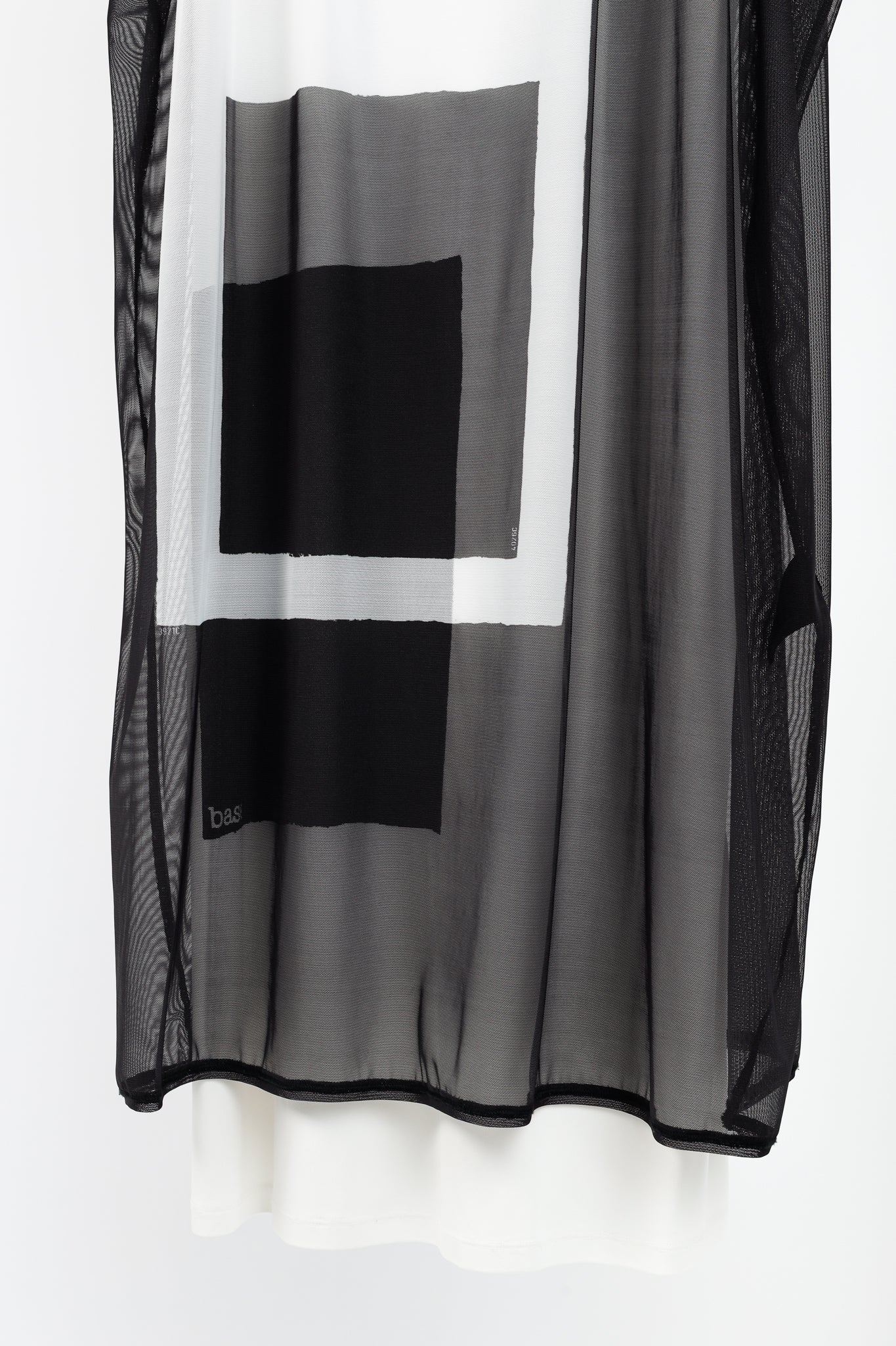 Annette Gortz SS/20 Balu Black Mesh Geometric-Print Midi Dress