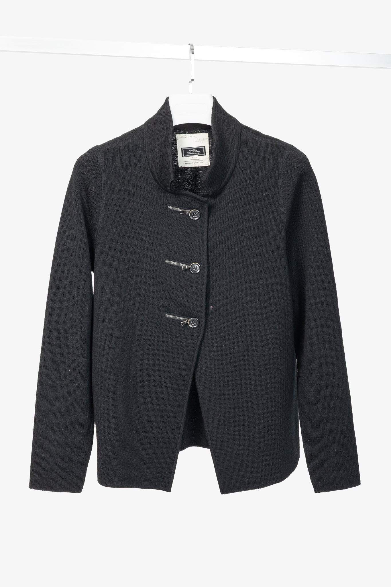 Annette Gortz AW09 Chita Black Wool-Blend Buttoned Jacket