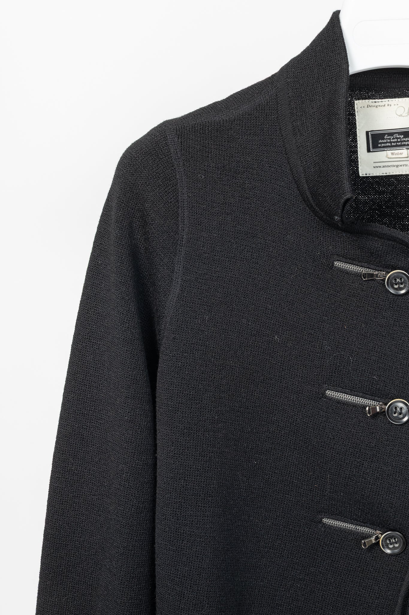 Annette Gortz AW09 Chita Black Wool-Blend Buttoned Jacket