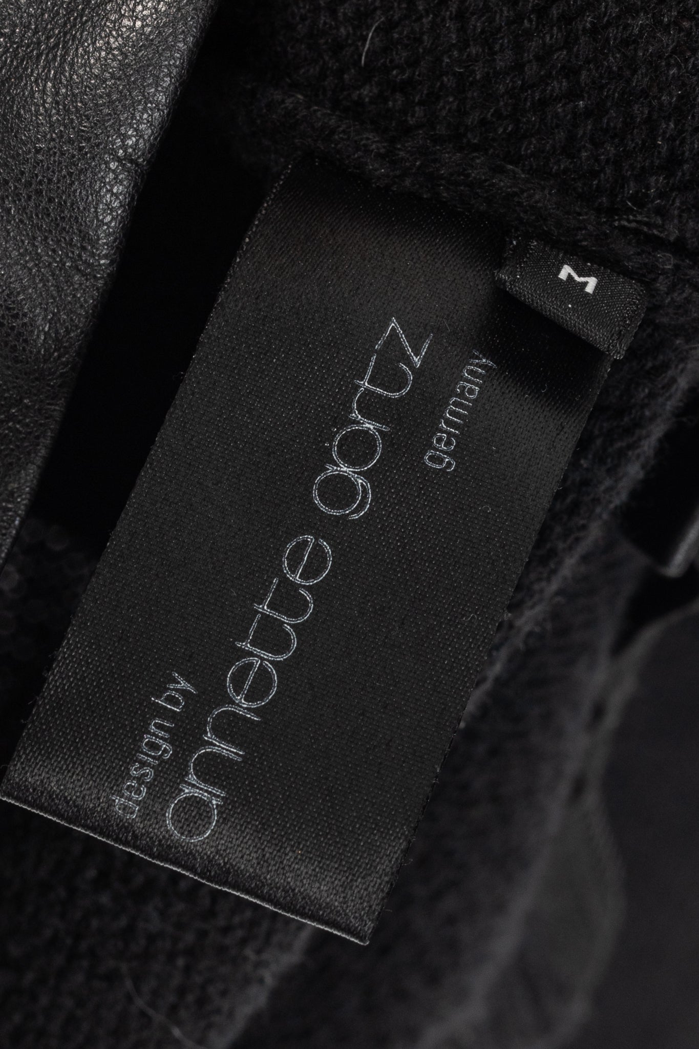 Annette Gortz AW10 Fero Black Cotton & Wool Leather-Trim Sweater