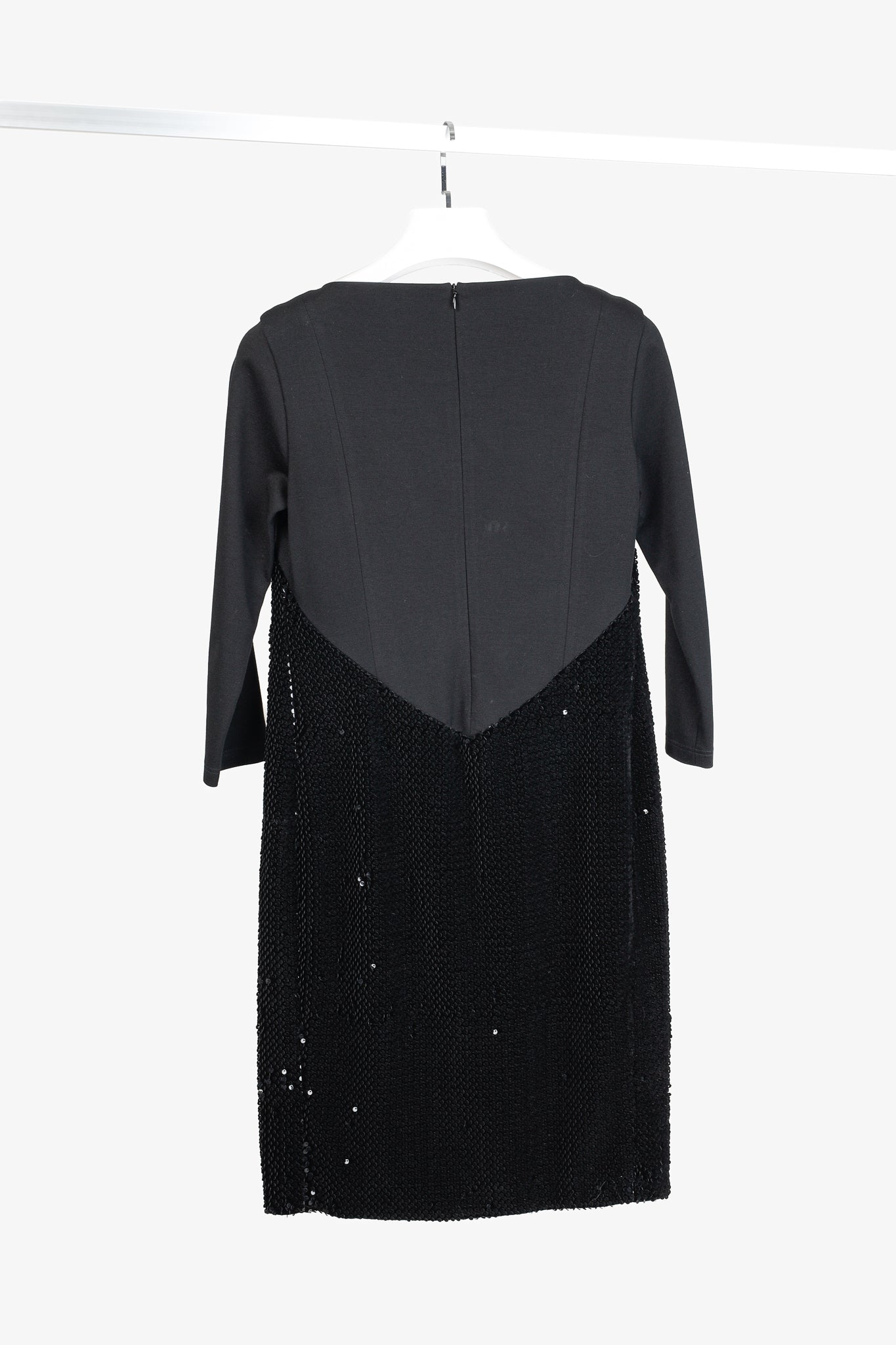Annette Gortz AW/14 Siri Black Velvet-Sequin 3/4 Sleeve Dress