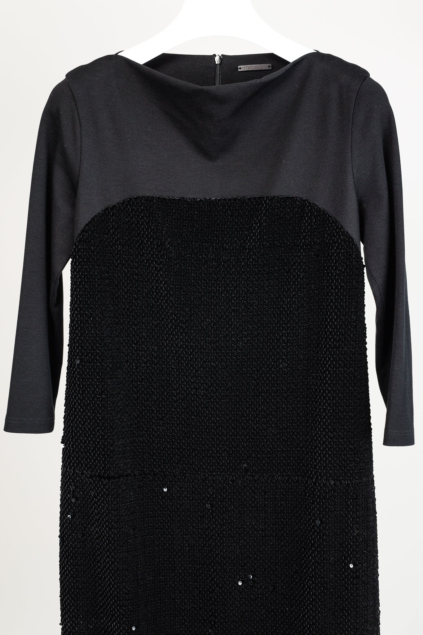 Annette Gortz AW/14 Siri Black Velvet-Sequin 3/4 Sleeve Dress