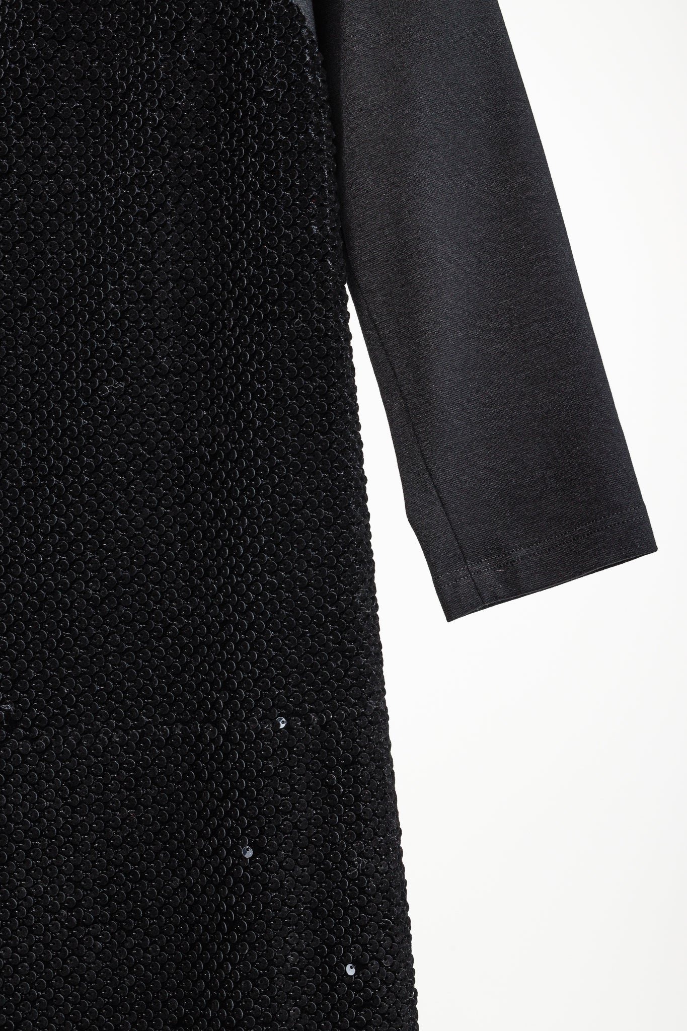 Annette Gortz AW/14 Siri Black Velvet-Sequin 3/4 Sleeve Dress