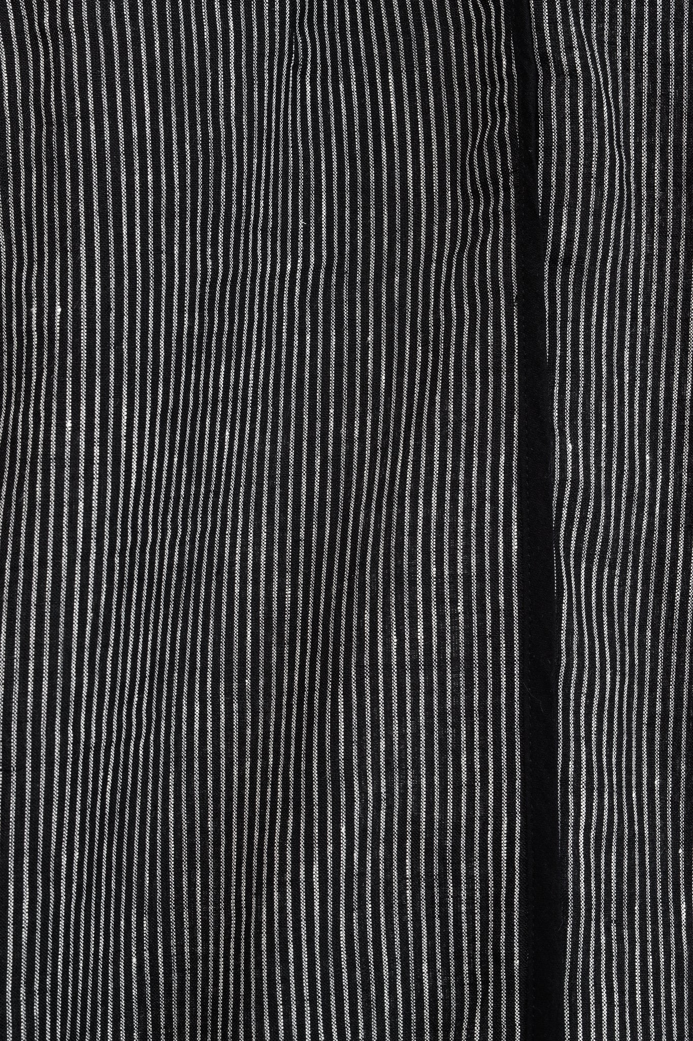 Annette Gortz SS/16 Solo Black Pinstripe-Linen Wide-Leg Pants