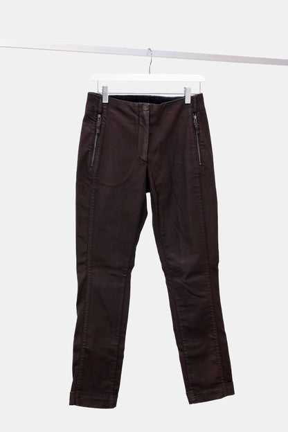 Annette Gortz AW/14 Road Burgundy Waxed Zip-Pocket Jeans