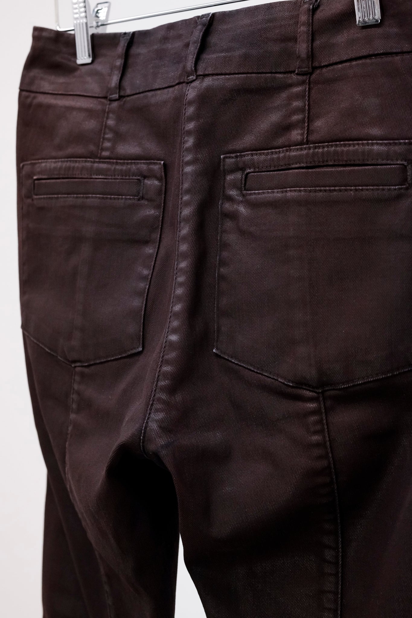 Annette Gortz AW/14 Road Burgundy Waxed Zip-Pocket Jeans