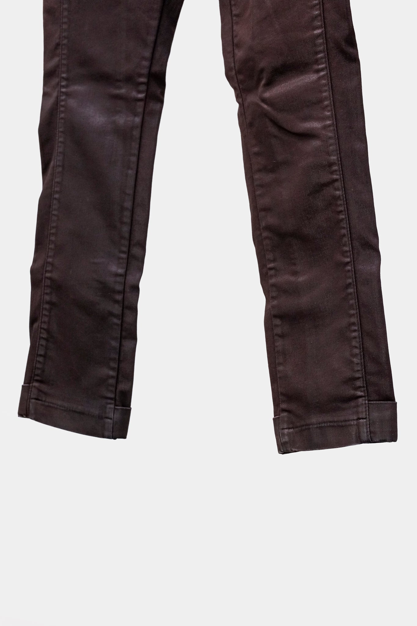 Annette Gortz AW/14 Road Burgundy Waxed Zip-Pocket Jeans