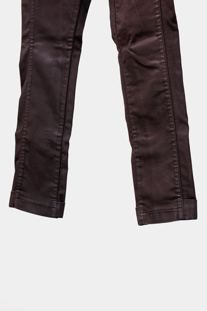 Annette Gortz AW/14 Road Burgundy Waxed Zip-Pocket Jeans
