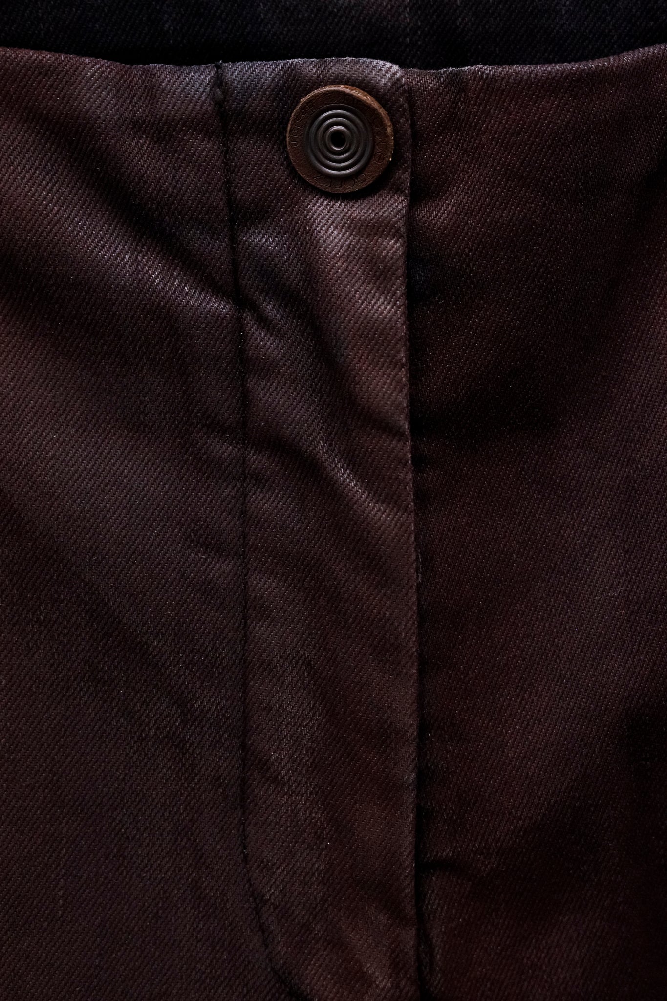 Annette Gortz AW/14 Road Burgundy Waxed Zip-Pocket Jeans