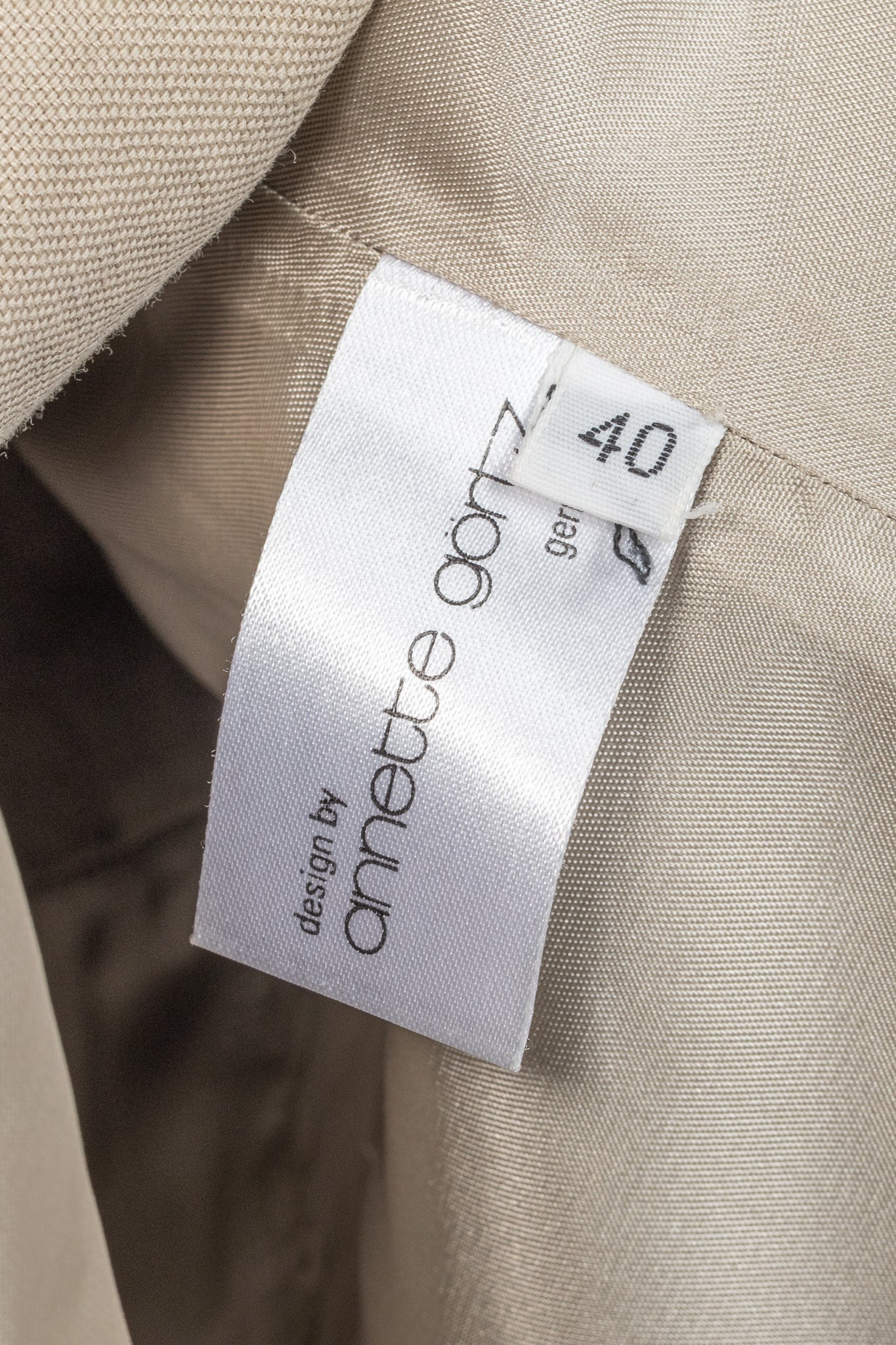 Annette Gortz SS10 Duran Beige Suede & Linen-Blend Jacket