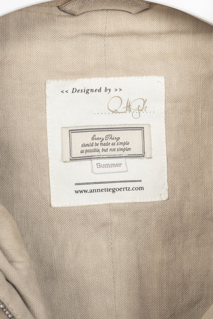 Annette Gortz SS10 Duran Beige Suede & Linen-Blend Jacket