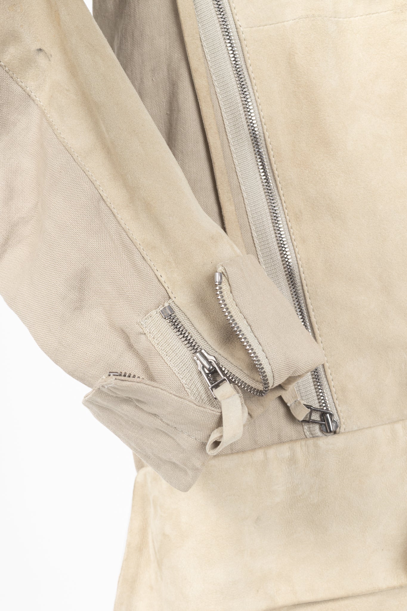 Annette Gortz SS10 Duran Beige Suede & Linen-Blend Jacket