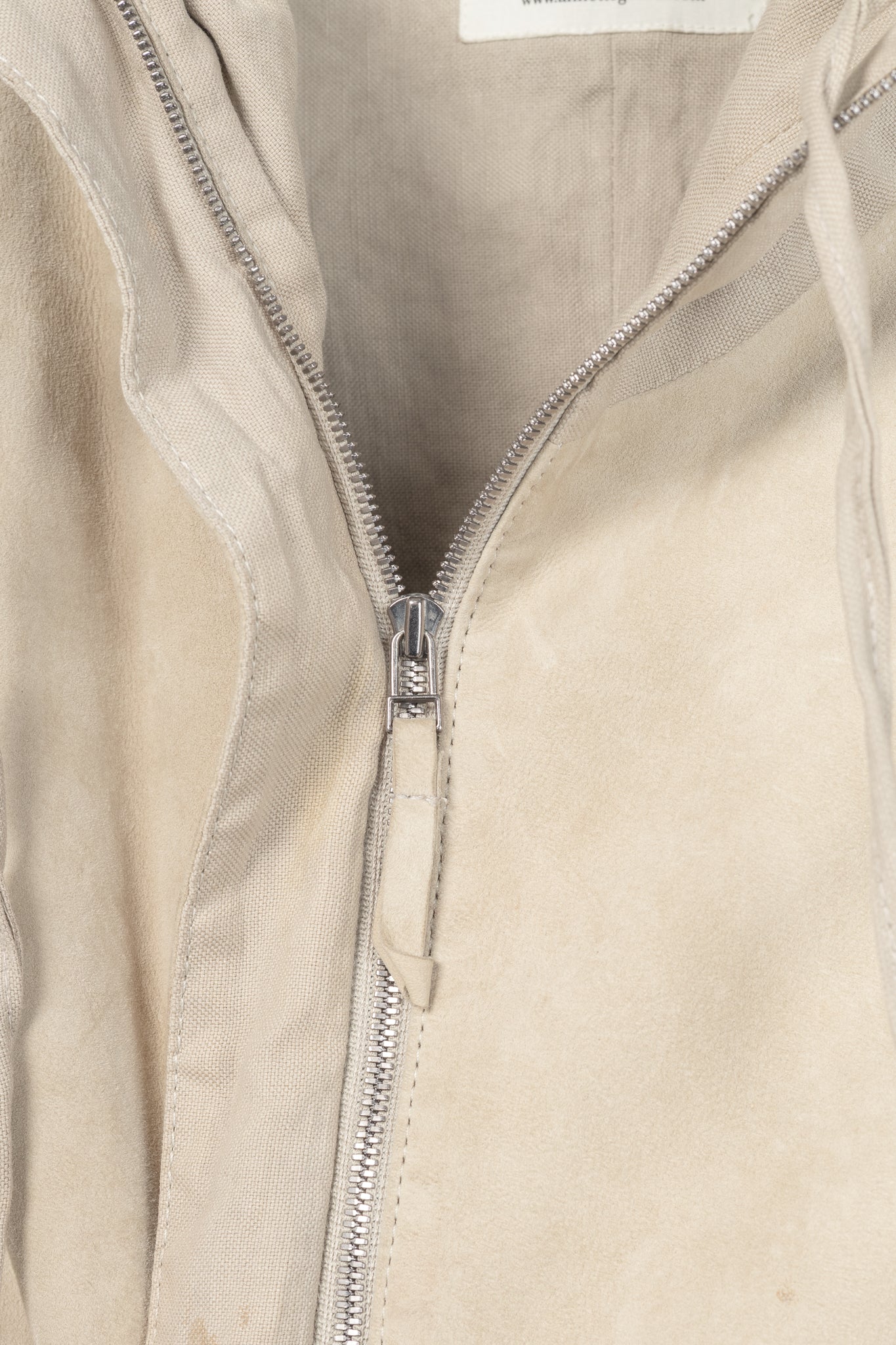 Annette Gortz SS10 Duran Beige Suede & Linen-Blend Jacket