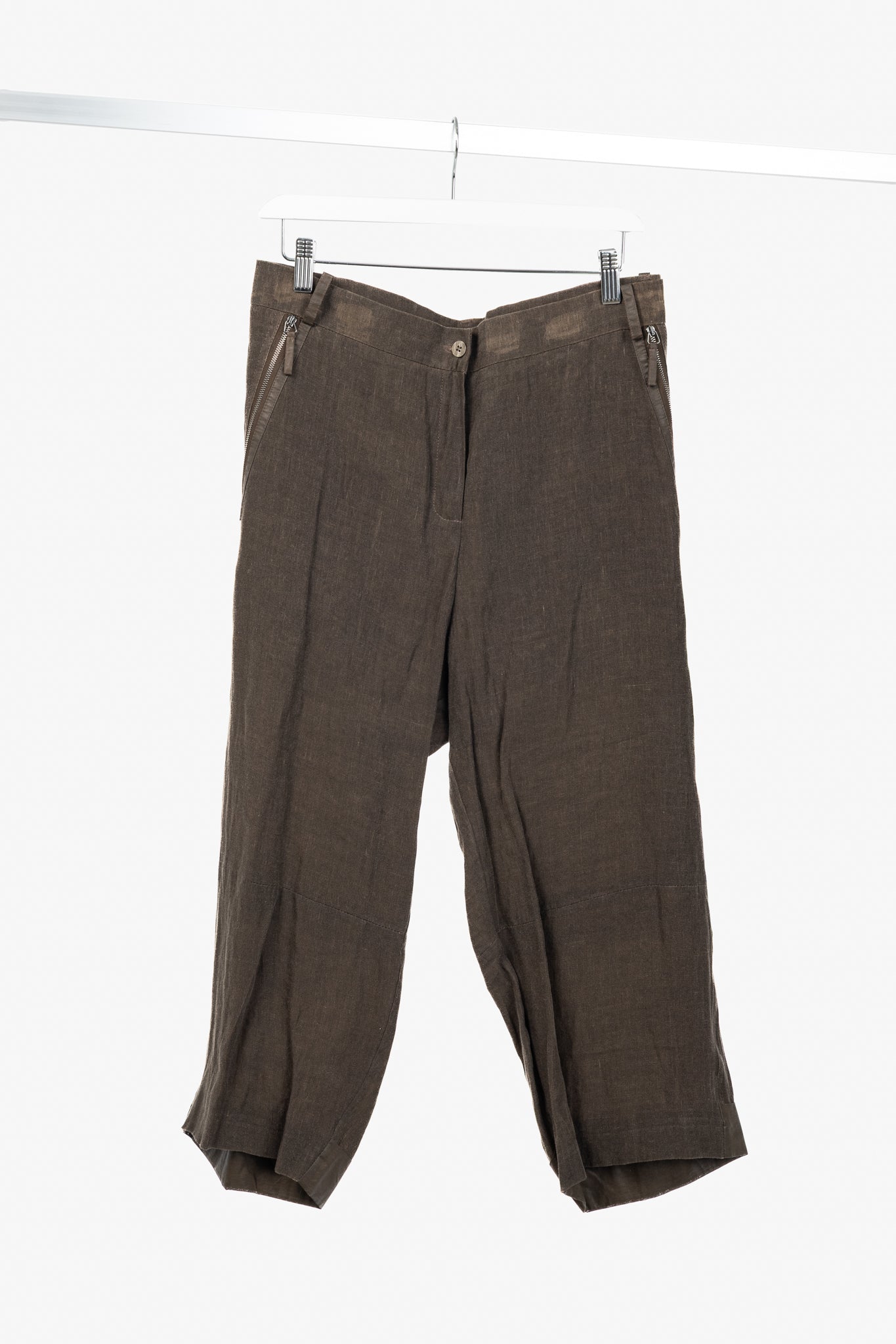 Annette Gortz SS/16 Posh Brown Linen Cropped Pants