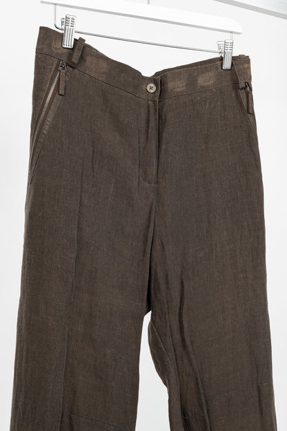 Annette Gortz SS/16 Posh Brown Linen Cropped Pants