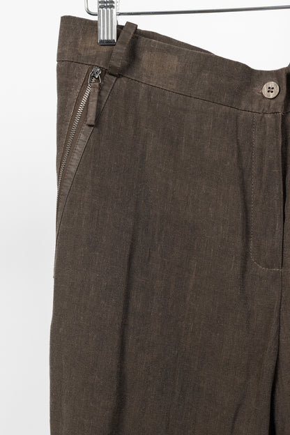 Annette Gortz SS/16 Posh Brown Linen Cropped Pants