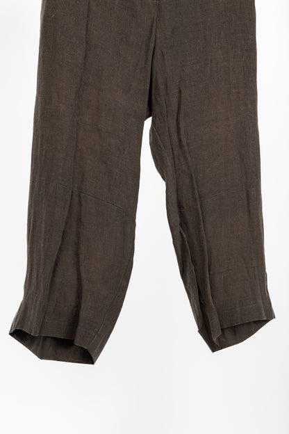 Annette Gortz SS/16 Posh Brown Linen Cropped Pants