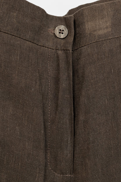 Annette Gortz SS/16 Posh Brown Linen Cropped Pants