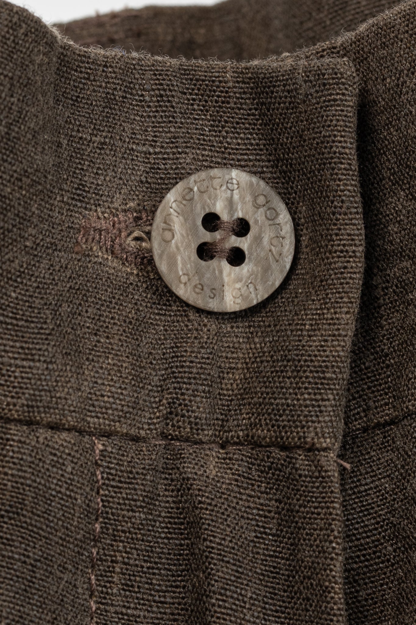 Annette Gortz SS/16 Posh Brown Linen Cropped Pants