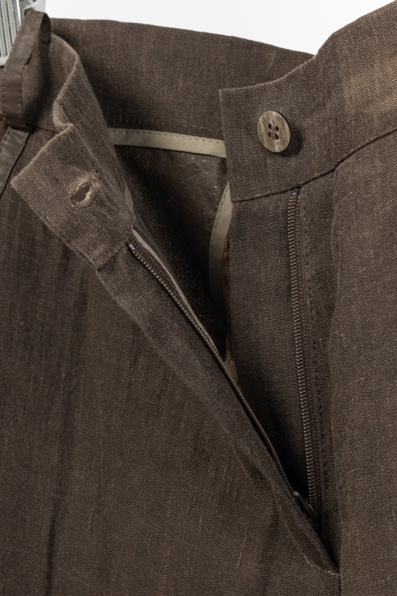 Annette Gortz SS/16 Posh Brown Linen Cropped Pants