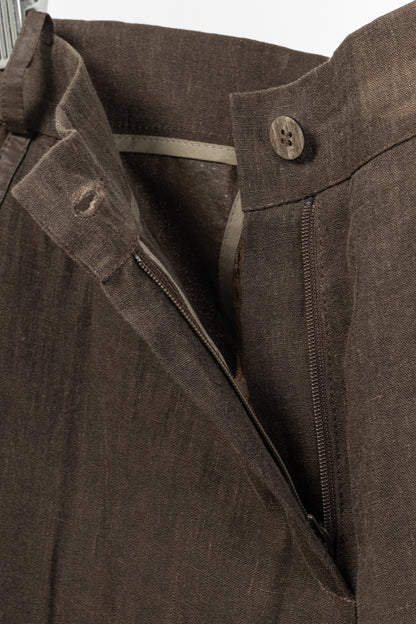 Annette Gortz SS/16 Posh Brown Linen Cropped Pants