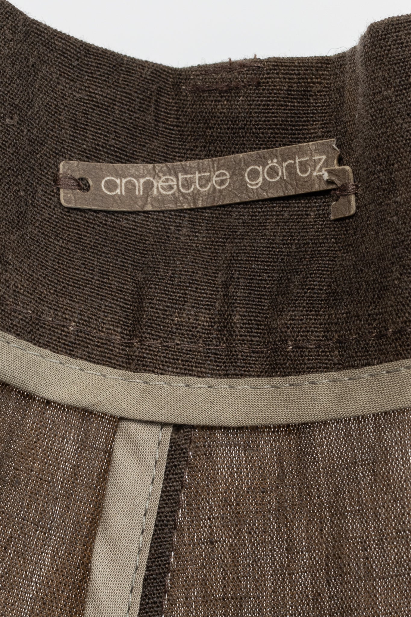 Annette Gortz SS/16 Posh Brown Linen Cropped Pants