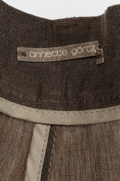 Annette Gortz SS/16 Posh Brown Linen Cropped Pants