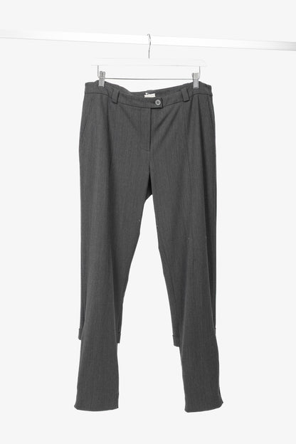 Annette Gortz AW13 "Only" Grey Wool-Flannel Knit-Trim Trousers