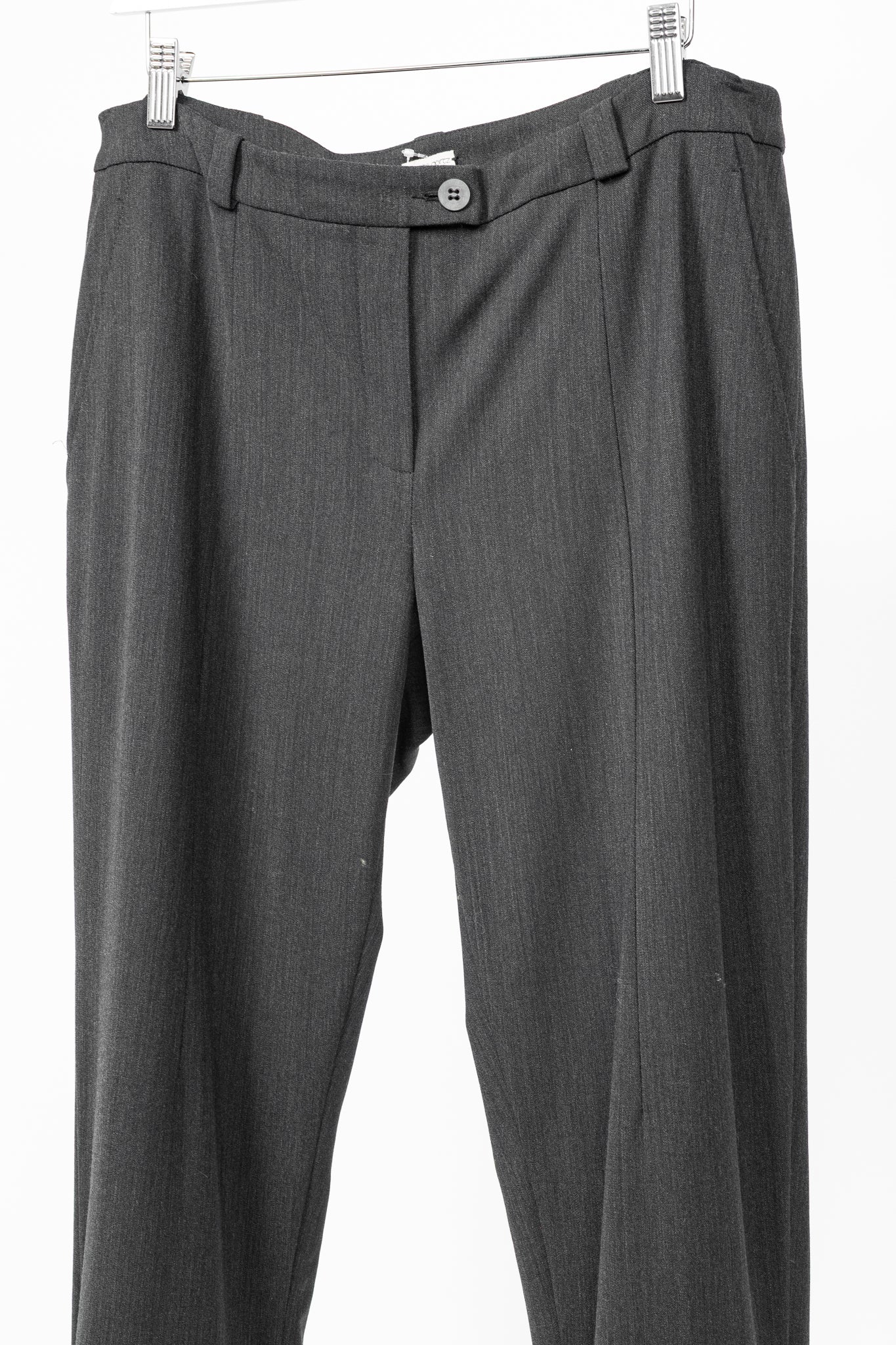 Annette Gortz AW13 "Only" Grey Wool-Flannel Knit-Trim Trousers