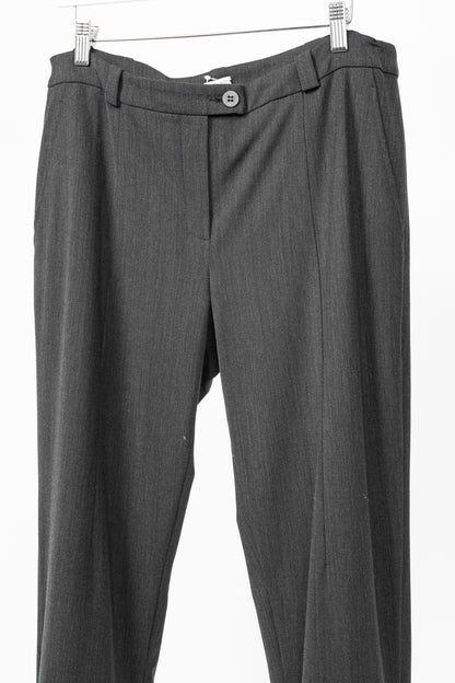 Annette Gortz AW13 "Only" Grey Wool-Flannel Knit-Trim Trousers