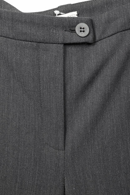 Annette Gortz AW13 "Only" Grey Wool-Flannel Knit-Trim Trousers