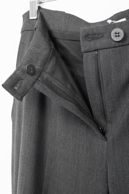 Annette Gortz AW13 "Only" Grey Wool-Flannel Knit-Trim Trousers