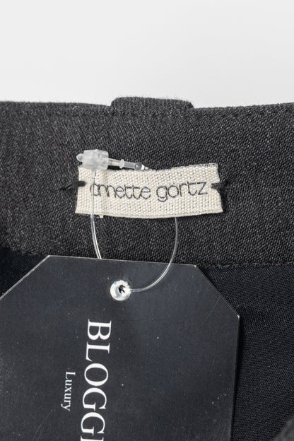 Annette Gortz AW13 "Only" Grey Wool-Flannel Knit-Trim Trousers