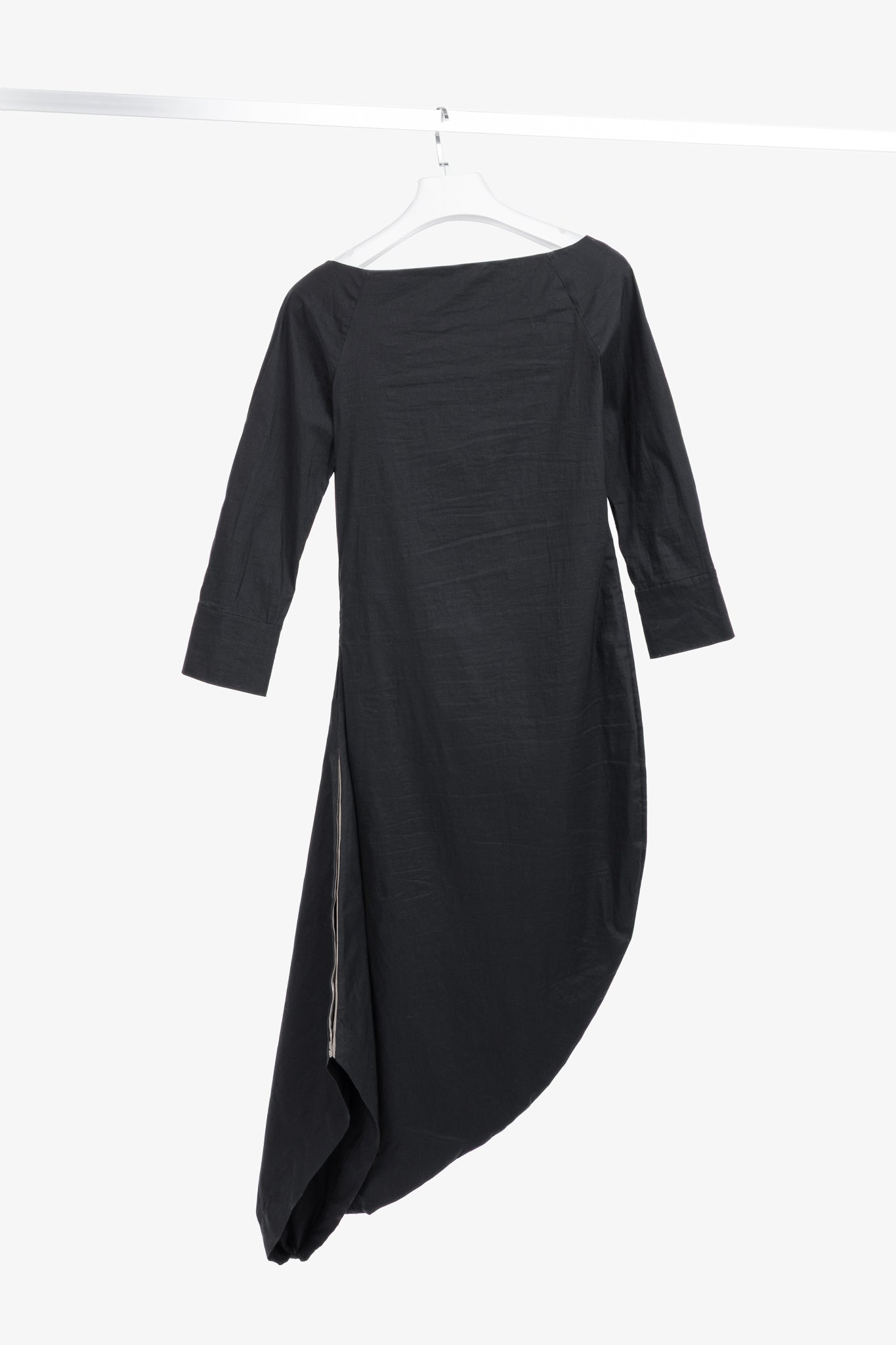 Annette Gortz SS14 Via Black Linen & Cotton Draped Midi Dress