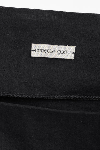 Annette Gortz SS14 Via Black Linen & Cotton Draped Midi Dress