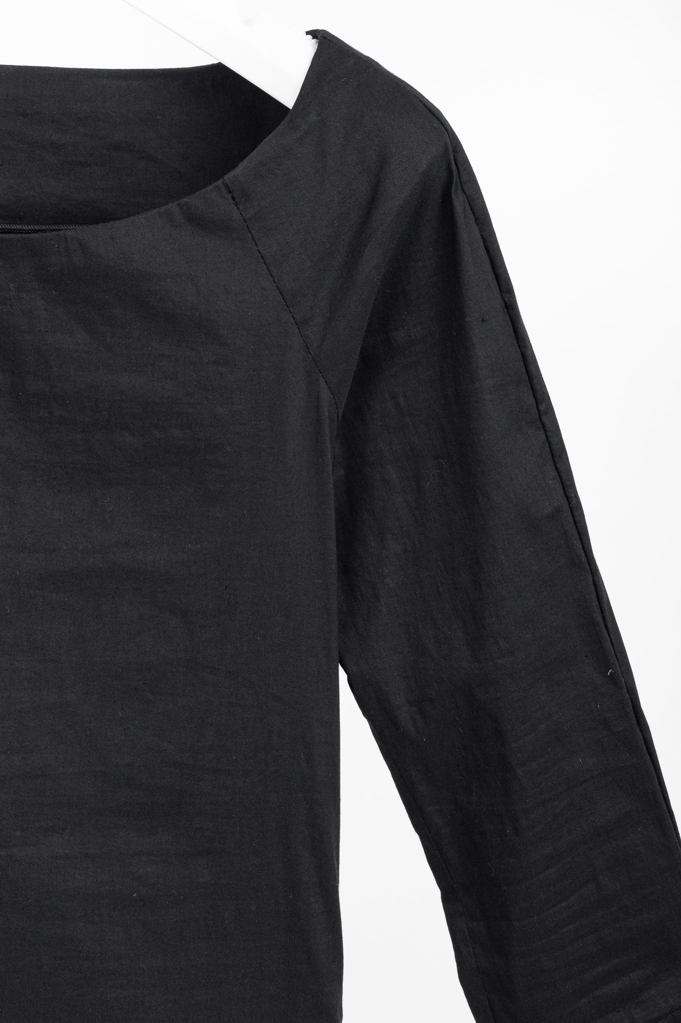 Annette Gortz SS14 Via Black Linen & Cotton Draped Midi Dress