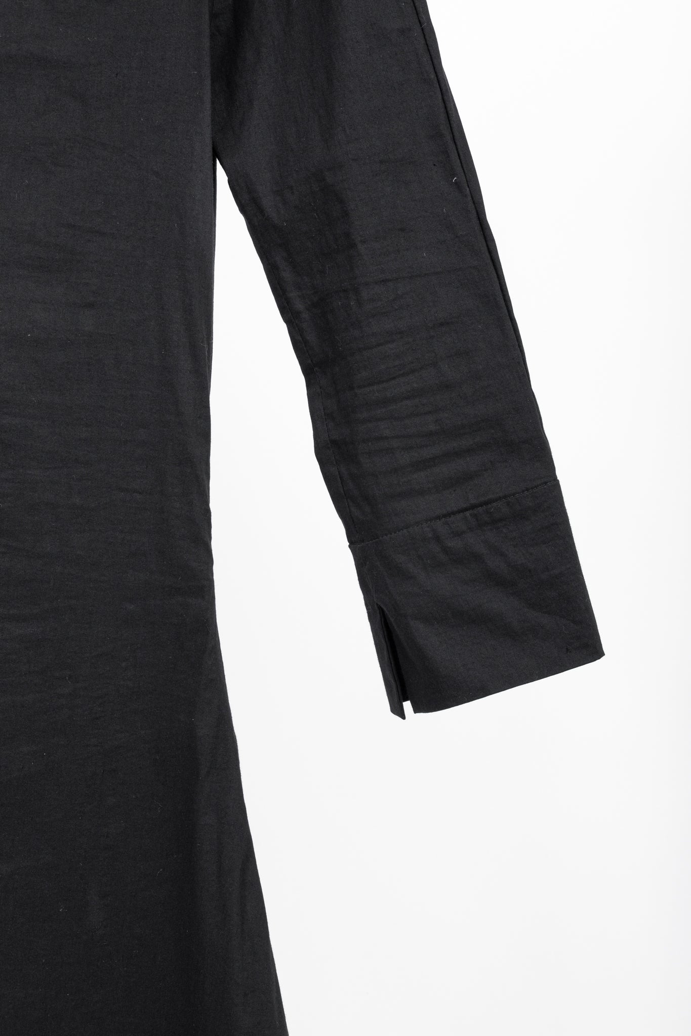 Annette Gortz SS14 Via Black Linen & Cotton Draped Midi Dress