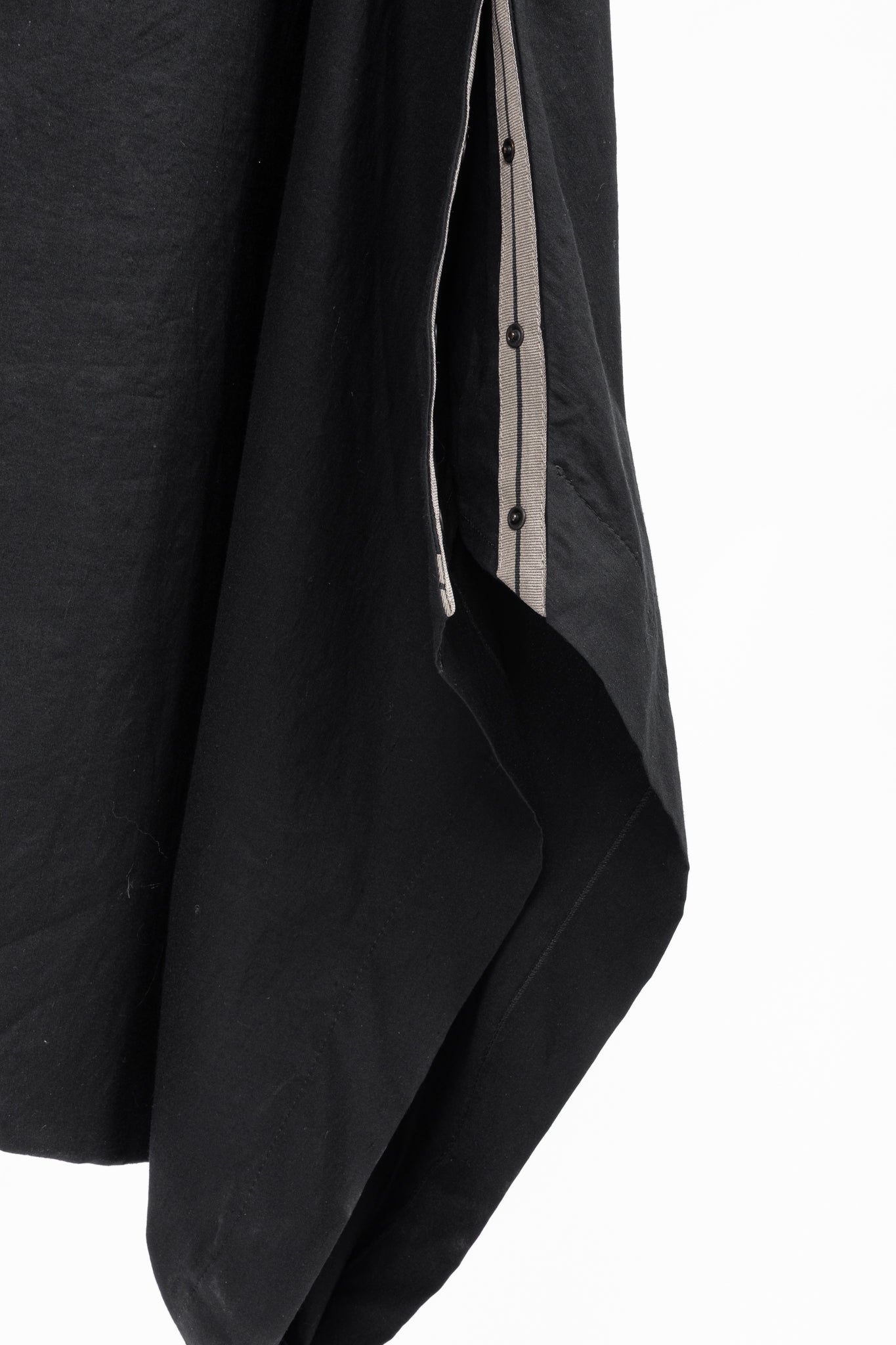Annette Gortz SS14 Via Black Linen & Cotton Draped Midi Dress