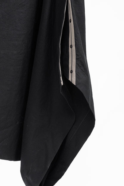 Annette Gortz SS14 Via Black Linen & Cotton Draped Midi Dress