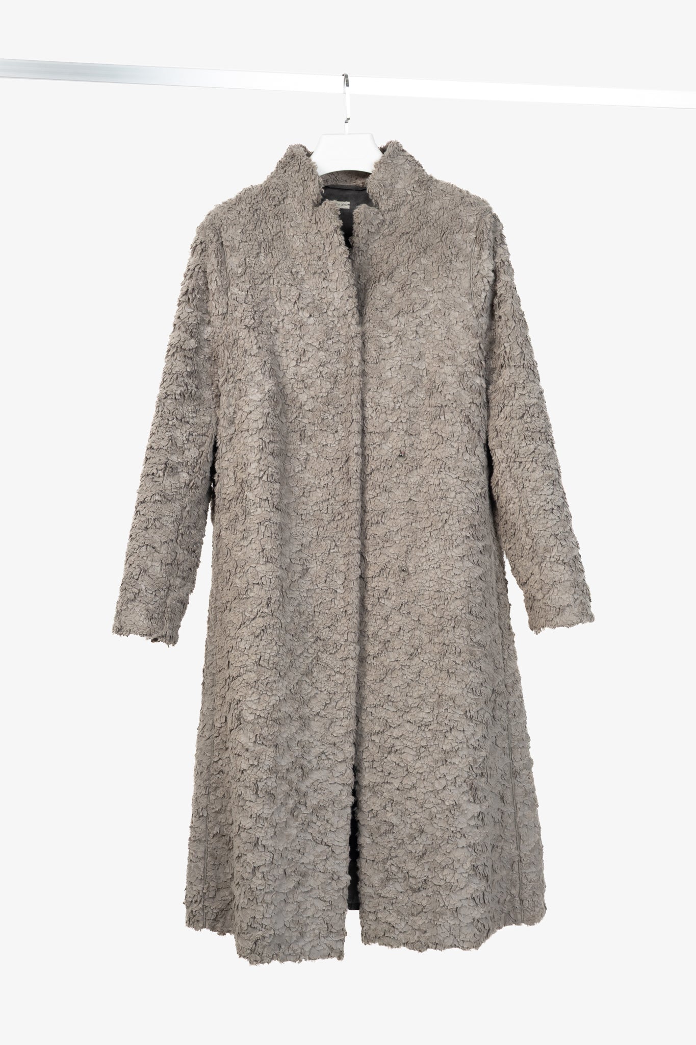 Annette Gortz AW13 "Bird" Grey Faux-Fur Snap-Closure Coat