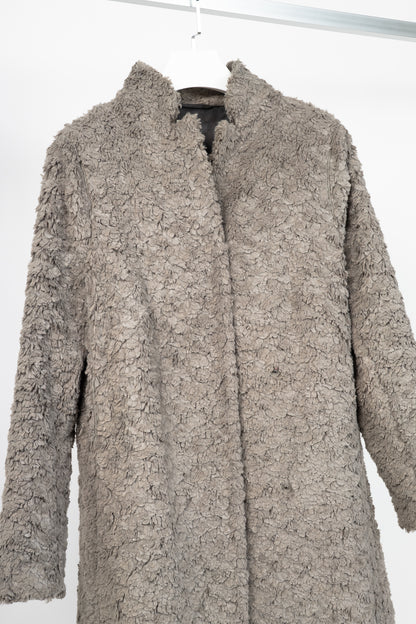 Annette Gortz AW13 "Bird" Grey Faux-Fur Snap-Closure Coat