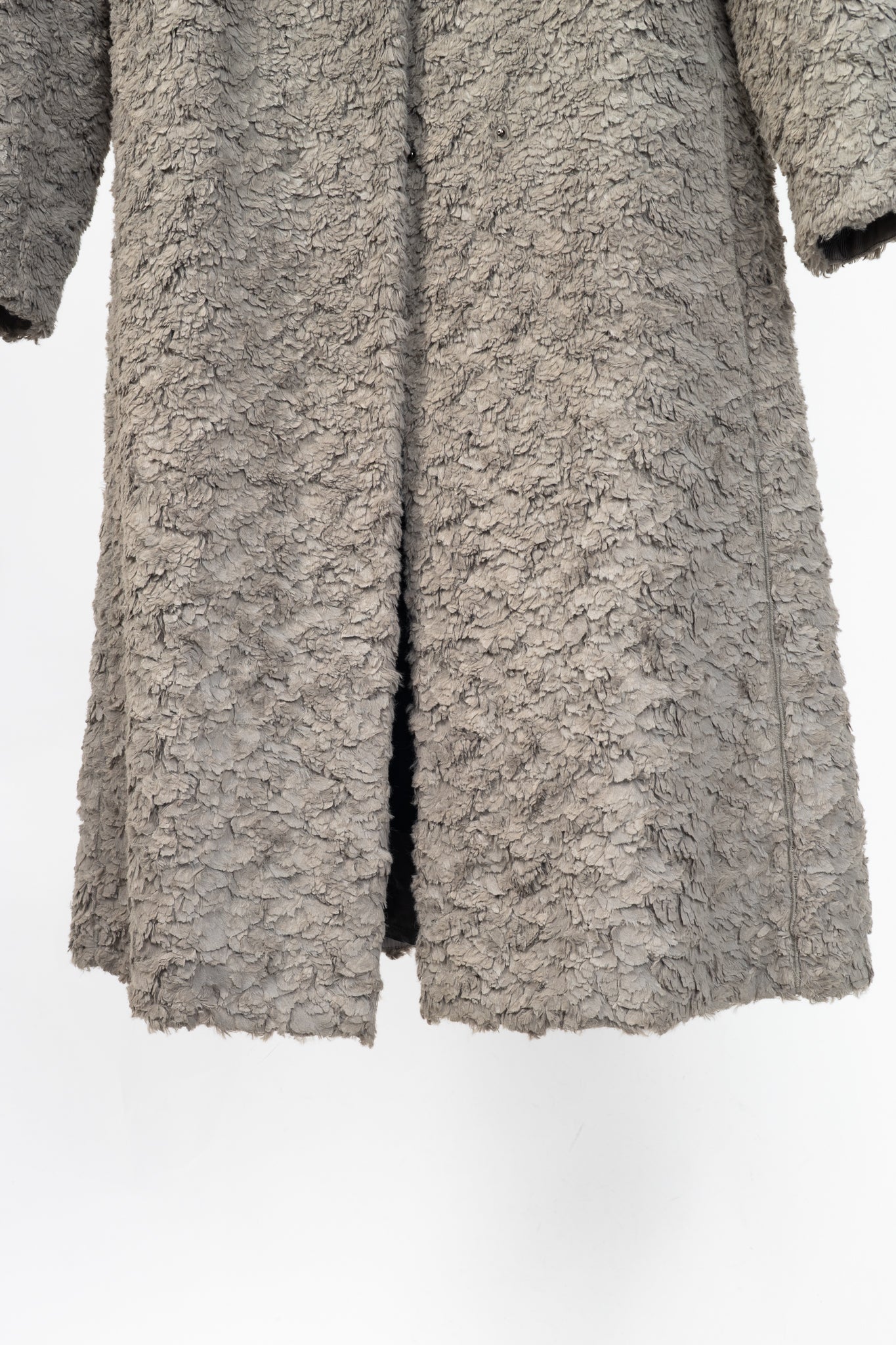 Annette Gortz AW13 "Bird" Grey Faux-Fur Snap-Closure Coat