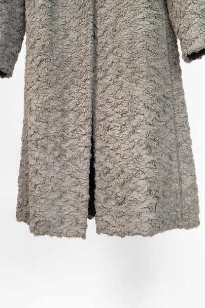 Annette Gortz AW13 "Bird" Grey Faux-Fur Snap-Closure Coat