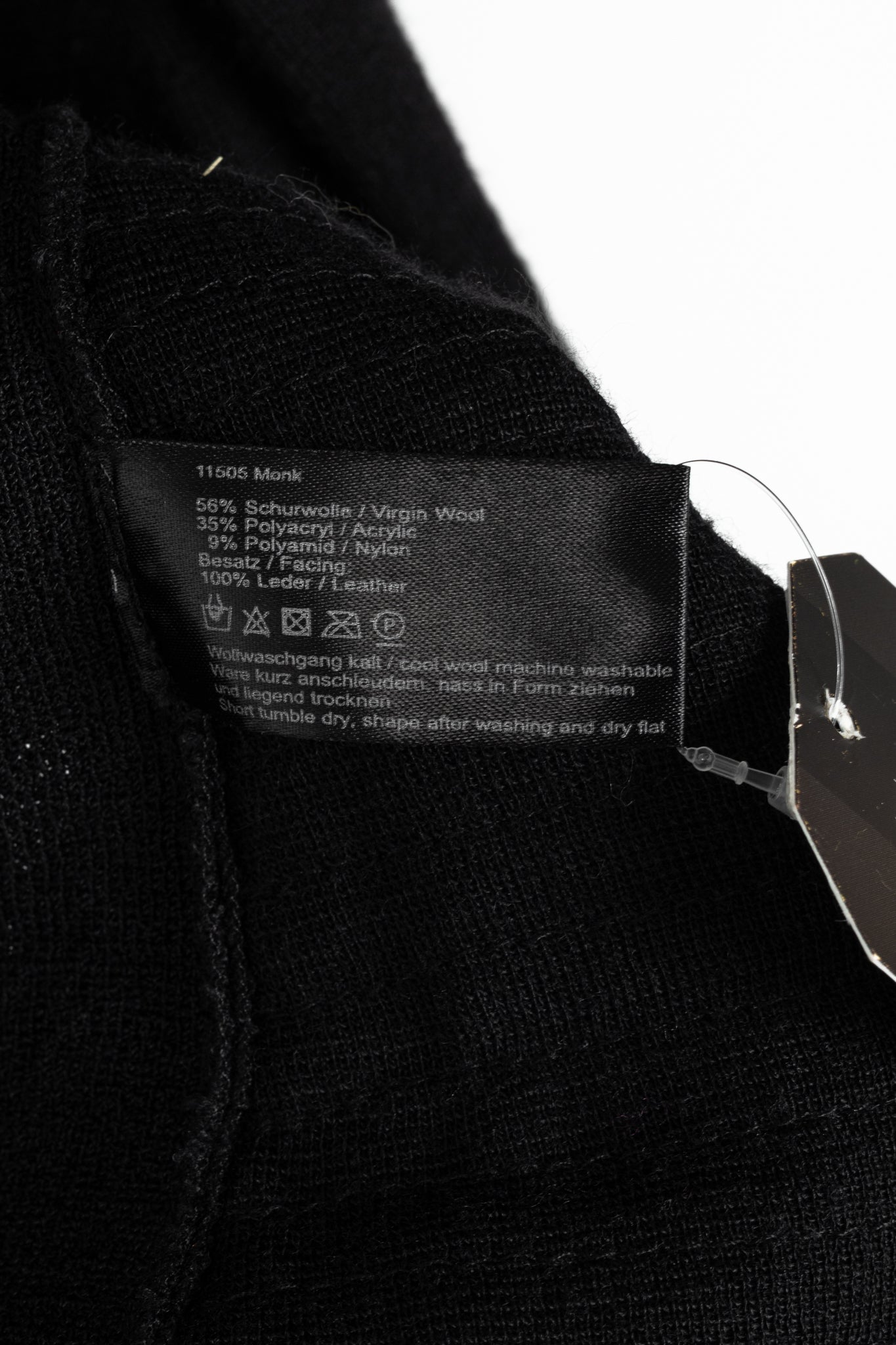 Annette Gortz AW10 Monk Black Leather-Strip Cardigan
