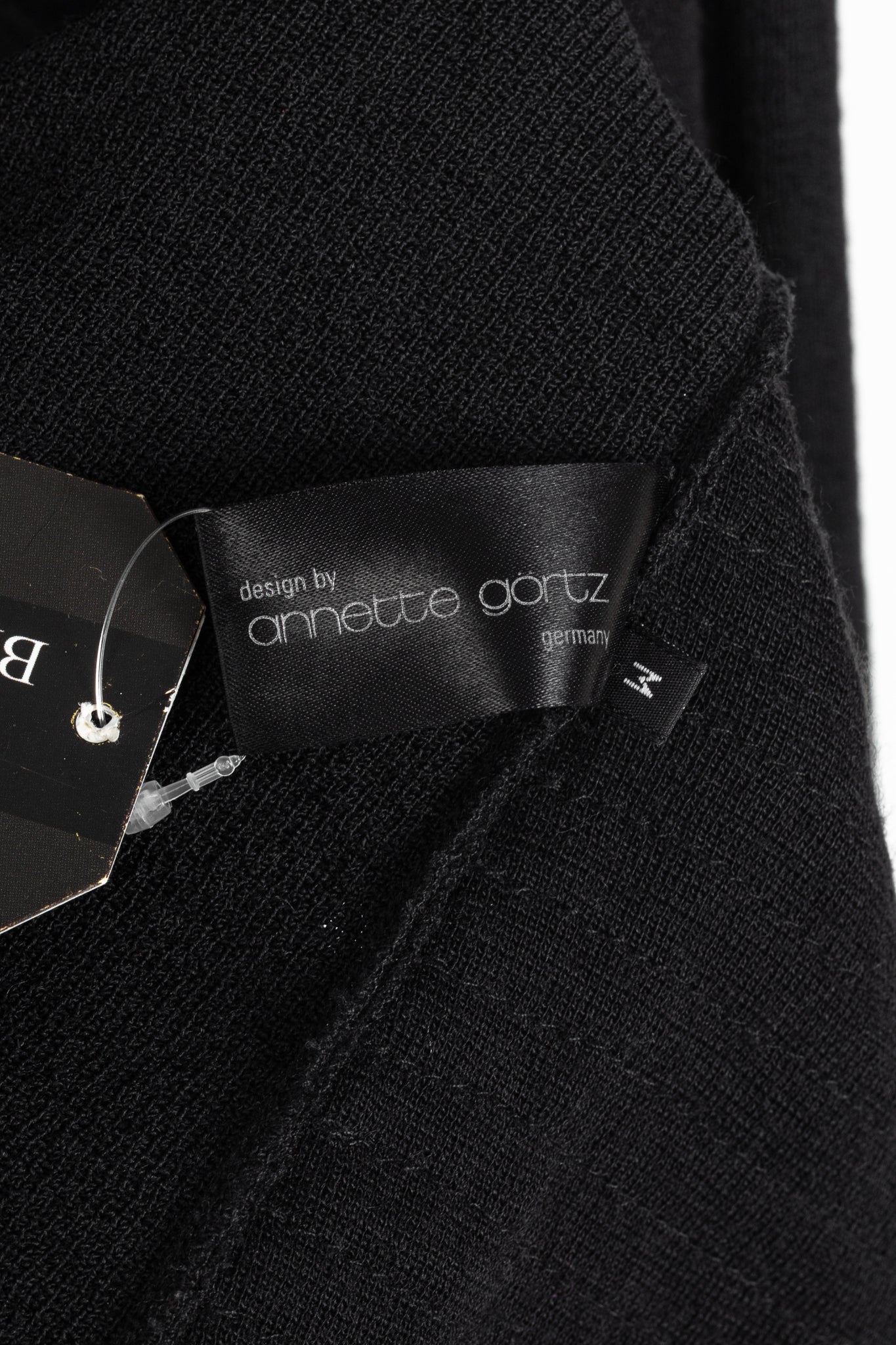 Annette Gortz AW10 Monk Black Leather-Strip Cardigan