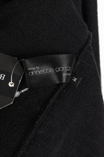 Annette Gortz AW10 Monk Black Leather-Strip Cardigan