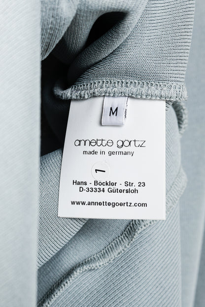 Annette Gortz SS/13 Linas Bluish-Grey Knit Zip Longline Jacket
